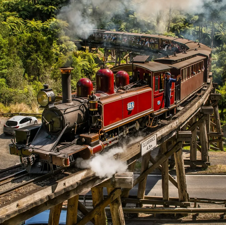 Experience a ride on Puffing Billy